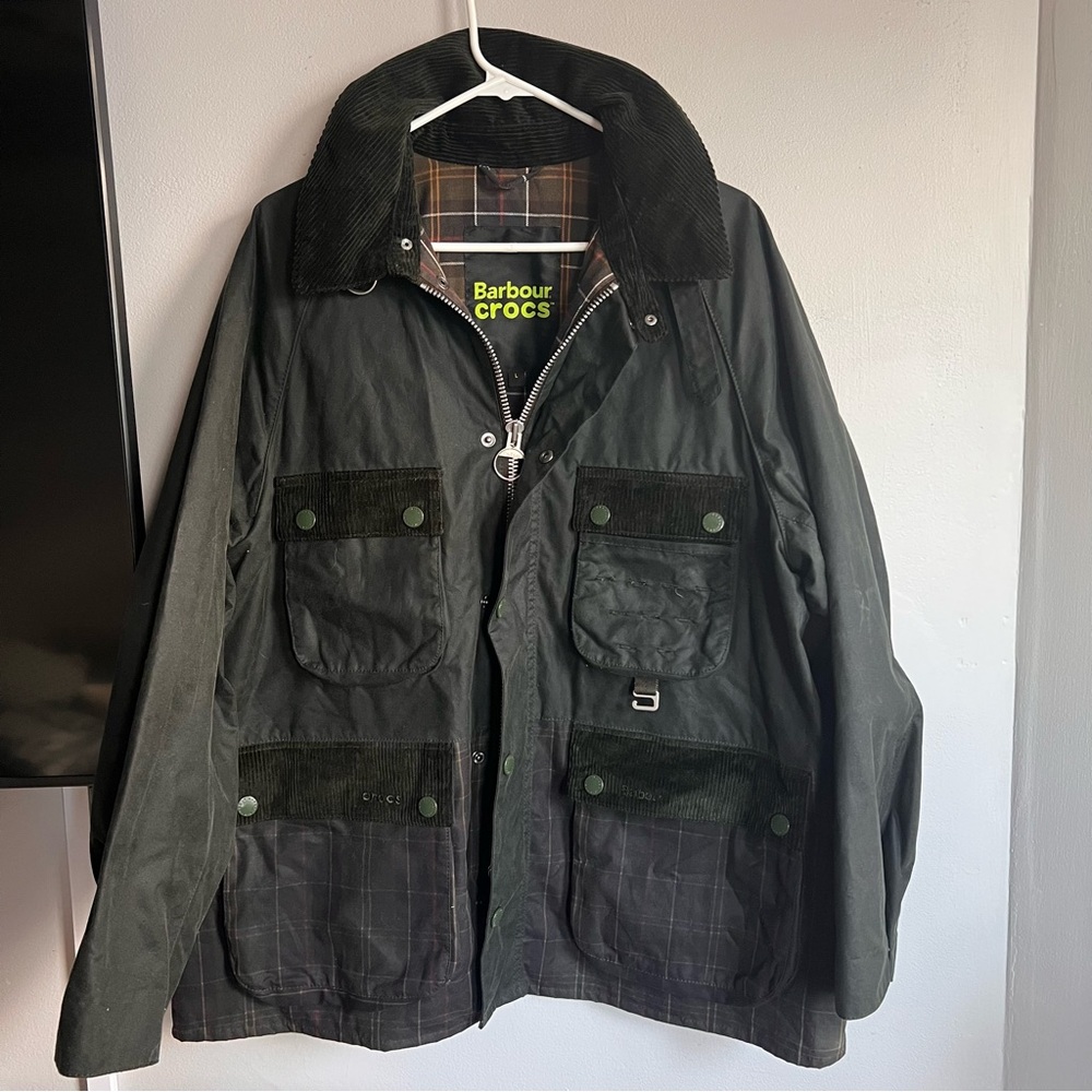 Barbour X Crocs Oversized Bedale Waxed Jacket L